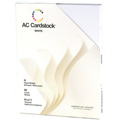 American Crafts Textured Cardstock Pack 8.5"X11" 60/Pkg - Solid White
