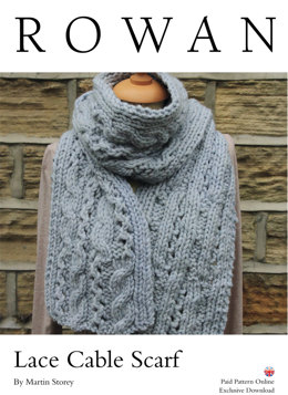 Lace Cable Scarf in Rowan Big Wool