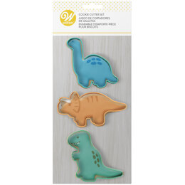 Wilton Dinosaur Cookie Cutters, 3-Piece Set (Triceratops, T-Rex, Brontosaurus)