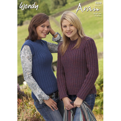 Sweater and Sleeveless Top in Wendy Aran with Wool 400g - 5210