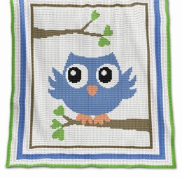 CROCHET Baby Blanket / Afghan - Blue Owl