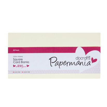 Papermania Square Cards/Envelopes 13.5 x 13.5cm (50pk 300gsm) - Cream