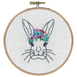 Permin Rabbit with Flowers Embroidery Kit