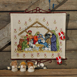 Permin Nativity Advent Calendar Cross Stitch Kit - 45cm x 38cm