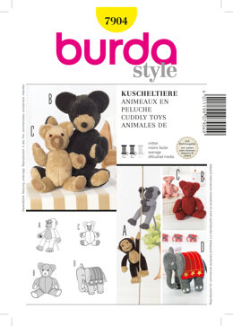 Burda Cuddly Toy Sewing Pattern B7904 - Paper Pattern, Size one size