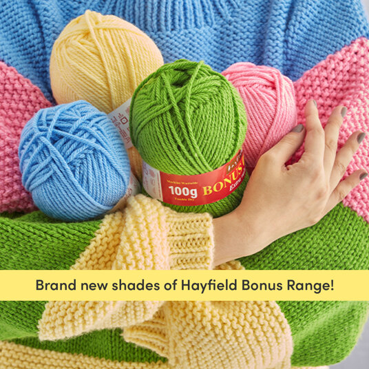 Meet the new shades & patterns of Hayfield Bonus range!
