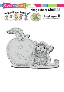 Stampendous House Mouse Cling Stamp - Apple Smile
