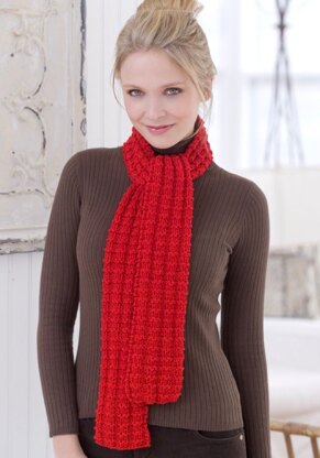 Heartwarming Knit Scarf in Red Heart Super Saver Economy Solids - LW2442