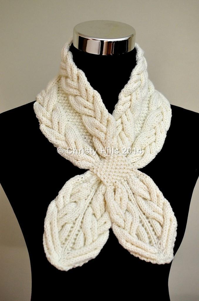 milky white cables scarf Gift for her