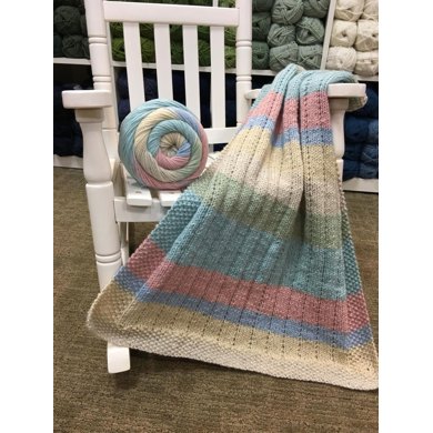 Vertical Lines Baby Blanket in Plymouth Yarn Hot Cakes - F828 - Downloadable PDF