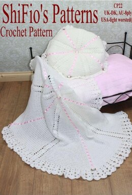 Crochet Pattern baby shawl  UK & USA Terms #22