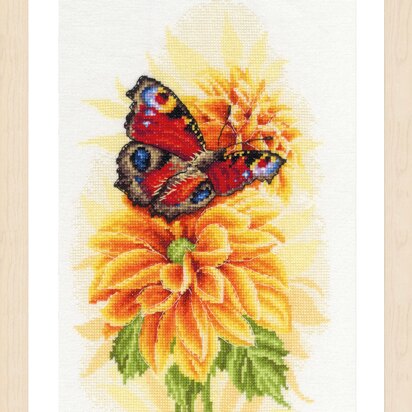 Lanarte Fluttering Butterfly Counted Cross Stitch Kit - PN-0190703
