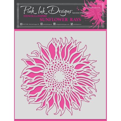 Pink Ink Designs Sunflower Rays Stencil 8in x 8in