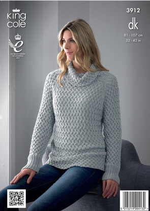 Ladies' Sweater and Gilet in King Cole Bamboo Cotton DK - 3912