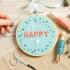 Wool Couture I Am Happy Printed Embroidery Kit