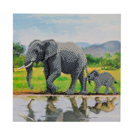Crystal Art Elephant, 18x18cm Card Diamond Painting Kit