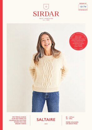 Cable detail Jumper in Sirdar Saltaire - 10174 - Downloadable PDF