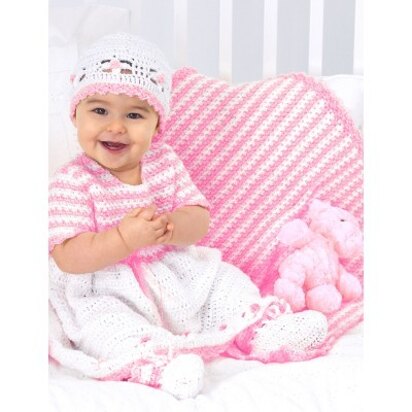 Sweet Striped Mini Blanket in Bernat Baby Coordinates Solids