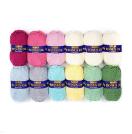 Sweet Blossom Blanket - Hayfield Bonus DK 12 Ball Colour Pack