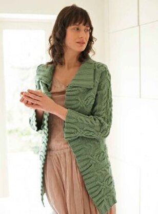 "Ruby Coat" - Free Coat Knitting Pattern For Women in Debbie Bliss Cashmerino Aran - CMC04