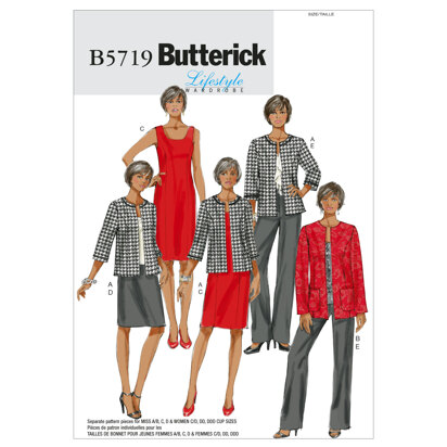 Butterick Damenjacke, Kleid, Rock und Hose B5719 - Schnittmuster