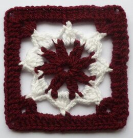 Crochet Granny Square Floral Afghan Block Motif LD-0118