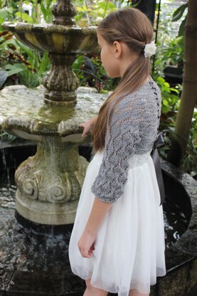 Lace shrug with ribbon