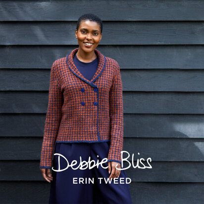 " Jenni " - Jacket Knitting Pattern For Women in Debbie Bliss Erin Tweed by Debbie Bliss