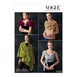 Vogue Misses' Wraps, Shrug, and Scarf V9291 - Paper Pattern, Size S-M-L