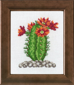 Permin Cactus Orange Cross Stitch Kit - 10cm x 12cm