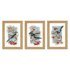 Vervaco Long-tailed Tits & Red Berry Minature Cross Stitch Kits (3 pcs) - 8cm x 12cm