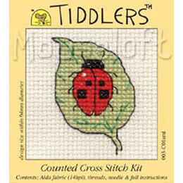 Mouseloft Ladybird on Leaf Tiddlers Kit Cross Stitch Kit - 75 x 80 x 10