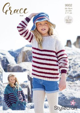 Sweater and Hoodie in Stylecraft Grace Aran - 9932 - Downloadable PDF