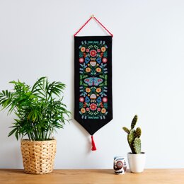 Anchor Essentials: Maggie Magoo Folk Floral Wall Hanging Cross Stitch Kit