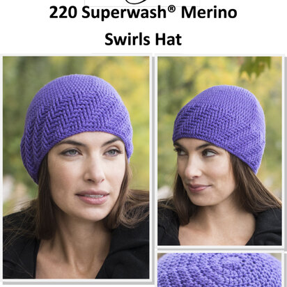 Swirls Hat in Cascade 220 Superwash Merino - W663 - Downloadable PDF