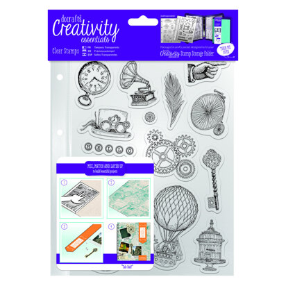 Creativity Essentials A5 Clear Stamp Set (16pcs) - Steampunk