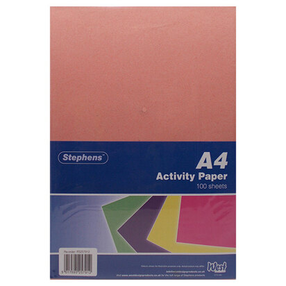 Stephens A4 Activity Sugar Paper 100 Sheets