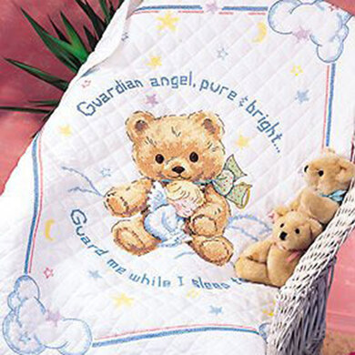 Dimensions Cuddly Bear Quilt Stamped Cross Stitch Kit