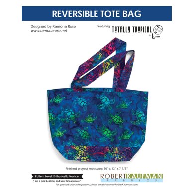 Robert Kaufman Revesible Tote Bag - Downloadable PDF