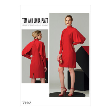 Vogue Misses' High Neck Dress with Full Sleeves V1565 - Sewing Pattern