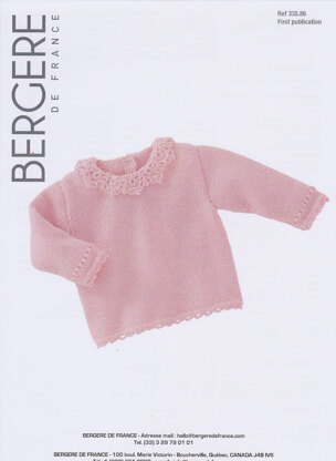 Sweater with Lacy Collar in Bergere de France Ideal - 33586