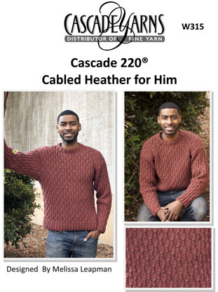 Cabled Heather For Him in Cascade 220 - W315