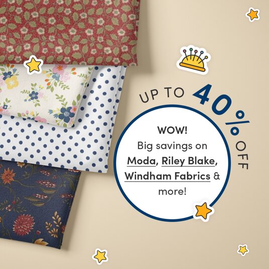 Up to 40 percent off American fabrics brands!