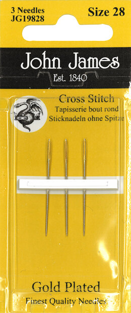 John James Size 28 Gold Cross Stitch Needles(3)