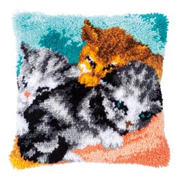 Vervaco Cute Kittens Latch Hook Cushion Kit - 40 x 40 cm