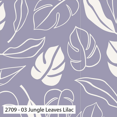 Craft Cotton Company Botanical Elements - Jungle Leaves Lilac