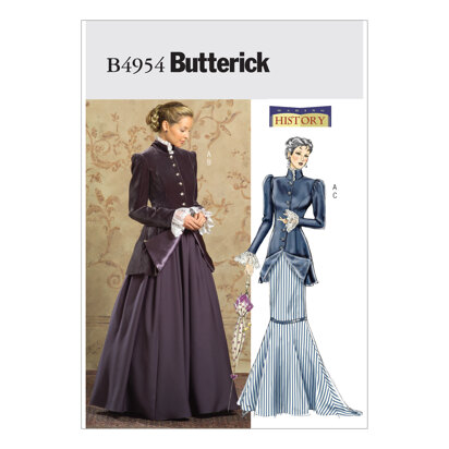 Butterick Kostüm des frühen 20. Jahrhunderts für Damen und kleine Damen B4954 - Schnittmuster
