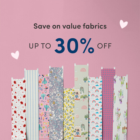 Up to 30 percent off value fabrics!