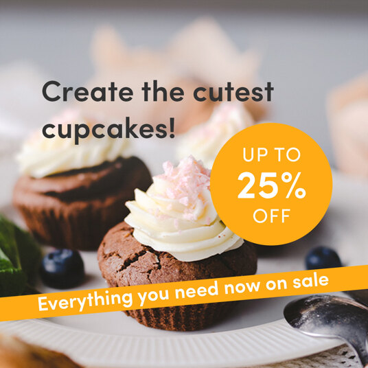 Up to 25 percent off cupcake supplies!