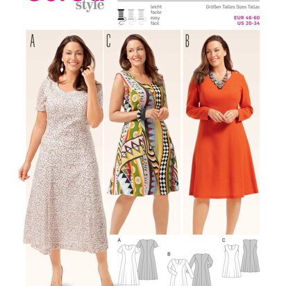 Burda Women's Dress Sewing Pattern B6680 - Paper Pattern, Size 20-34